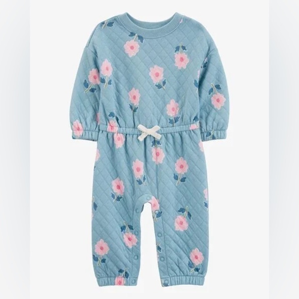 Baby Floral Double-Knit Jumpsuit - Picture 1 of 1
